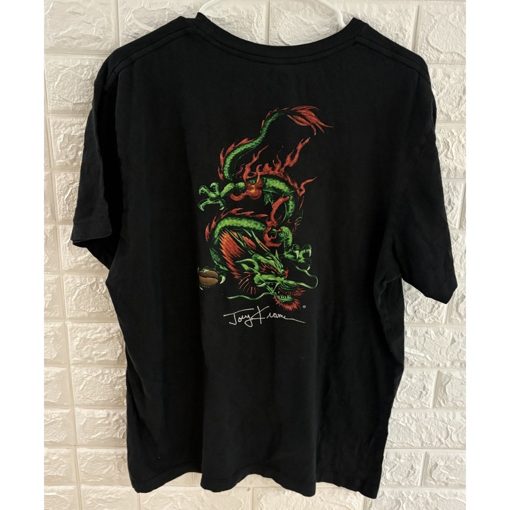 ROCKIN & ROASTIN MENS SHIRT SIZE LARGE BLACK JOEY KRAMERS AEROSMITH SHORT SLEEVE